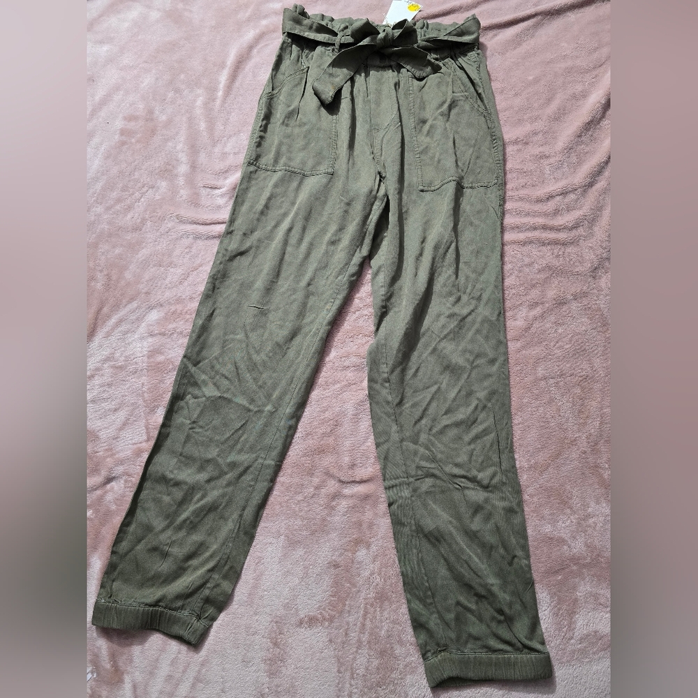 Boden Olive Green Tie-Waist Trousers Pants Joggers Size 16y NWT